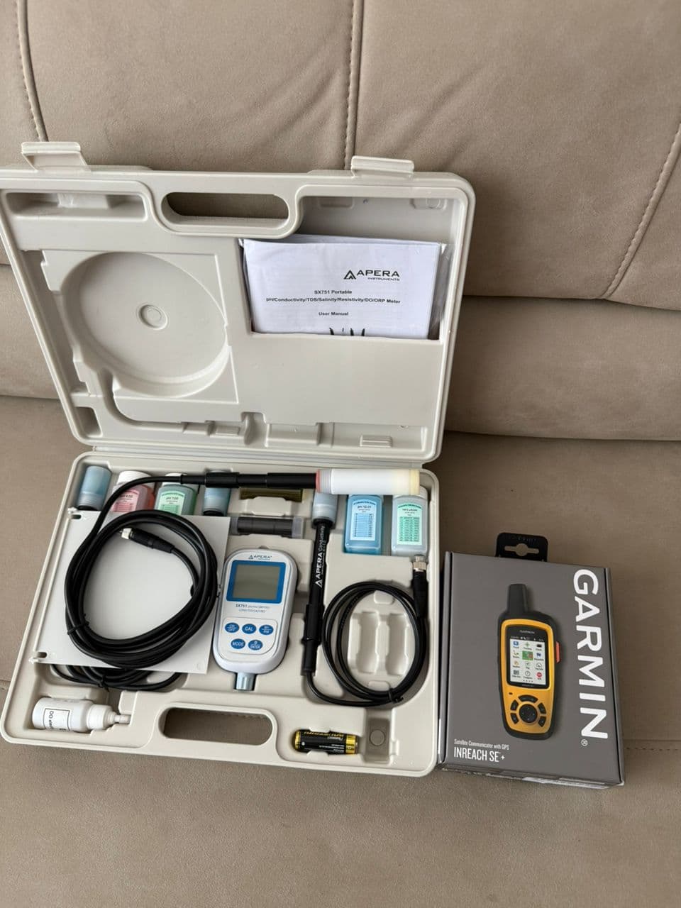 Soil sampler and GPS equipment kit used for field assessment work